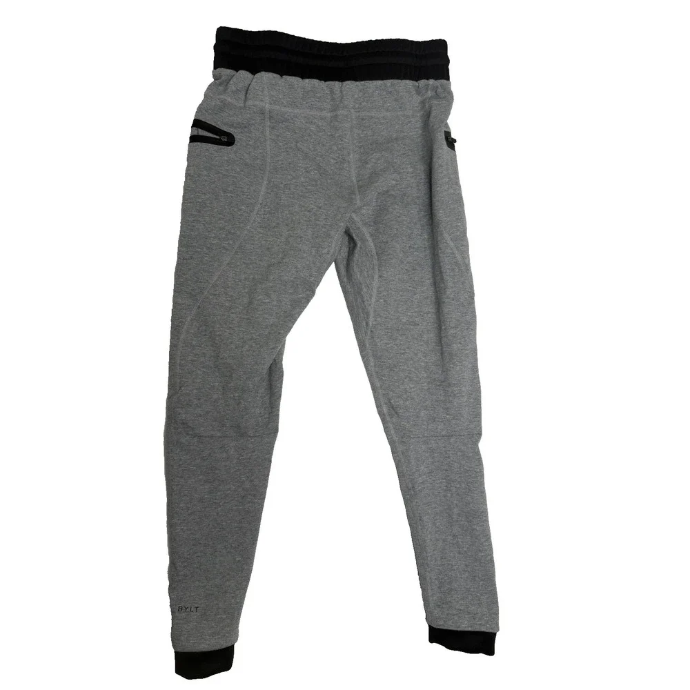 BYLT Premium Jogger Pants Mens Medium Gray Athletic Sweatpants Tapered